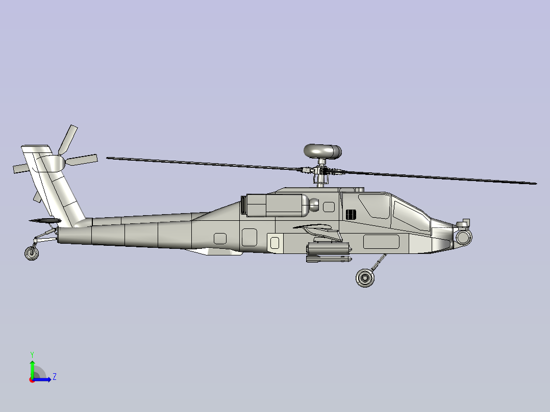 阿帕奇直升机 sw16左视图