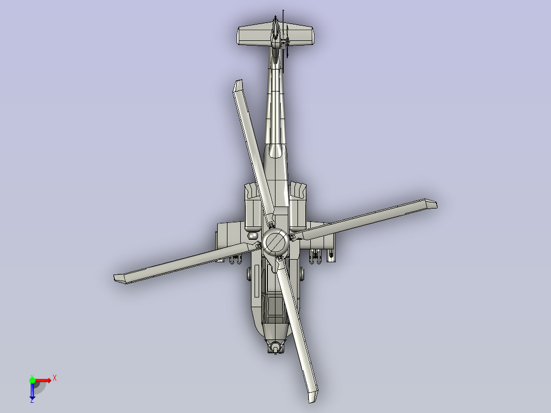 阿帕奇直升机 sw16俯视图