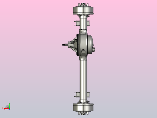 三轮摩托车后桥 3D模型后视缩略图