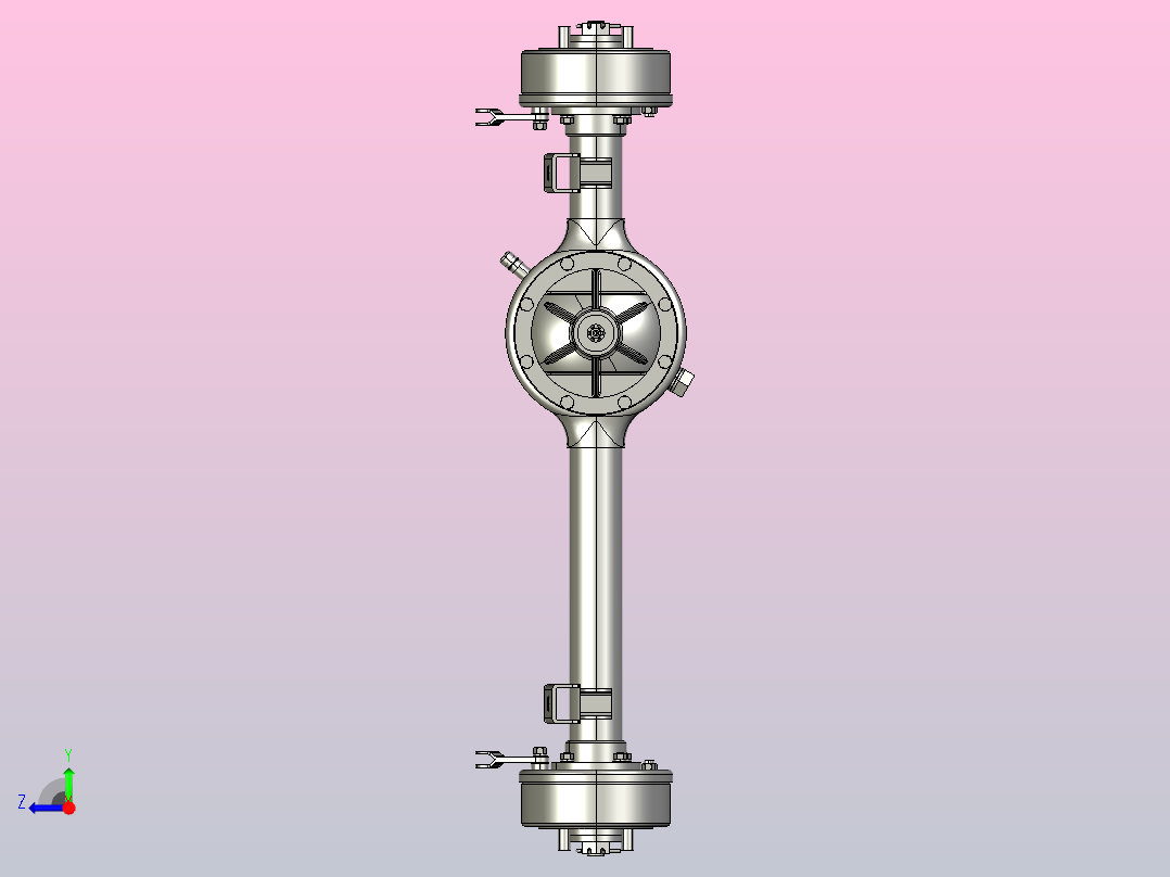 三轮摩托车后桥 3D模型右视图