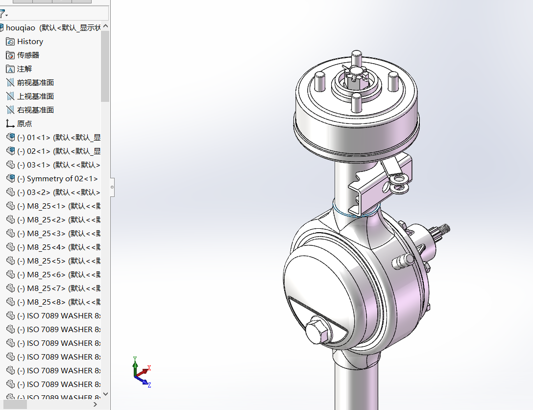 三轮摩托车后桥 3D模型