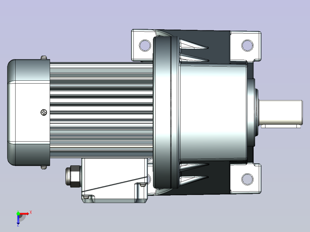 精研卧式标准电机 s370h03-L俯视图