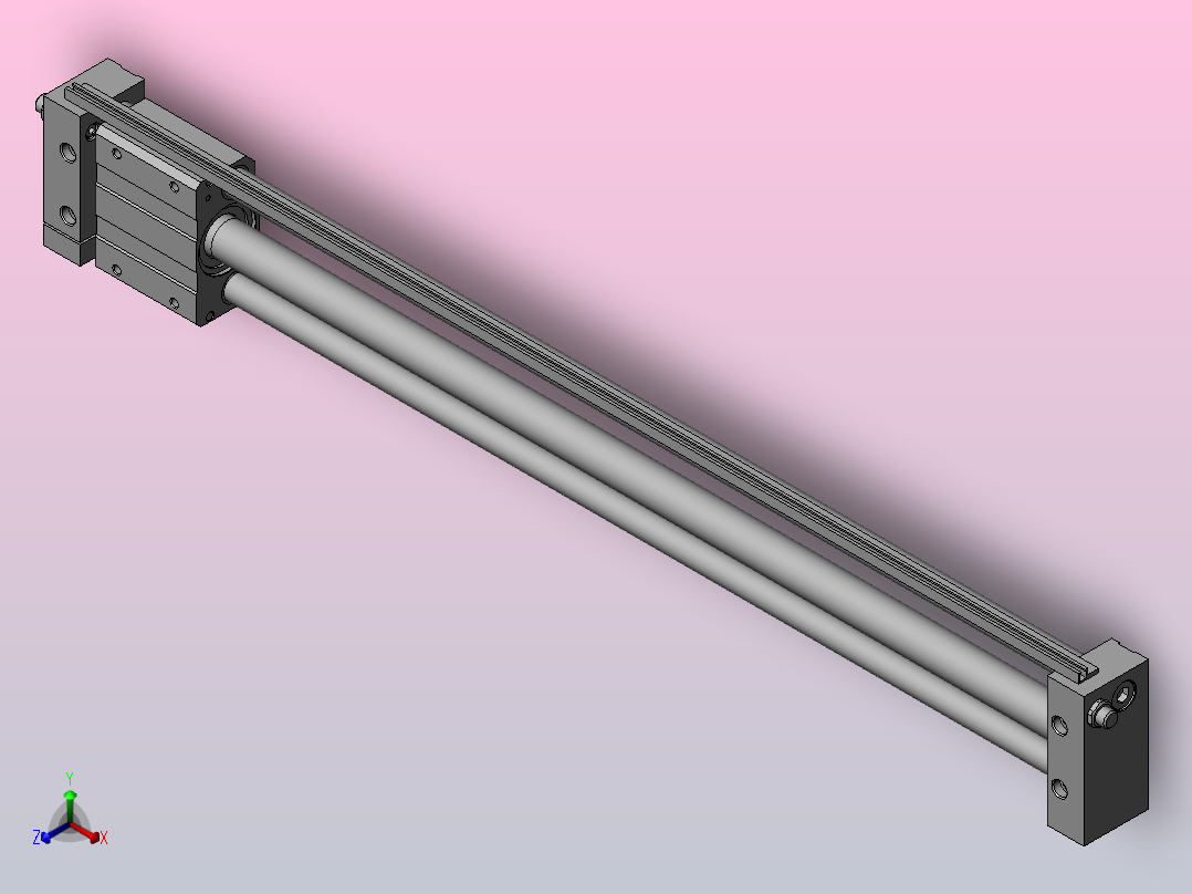 RMT-20X600-S-0 带导杆无杆气缸正等轴测图
