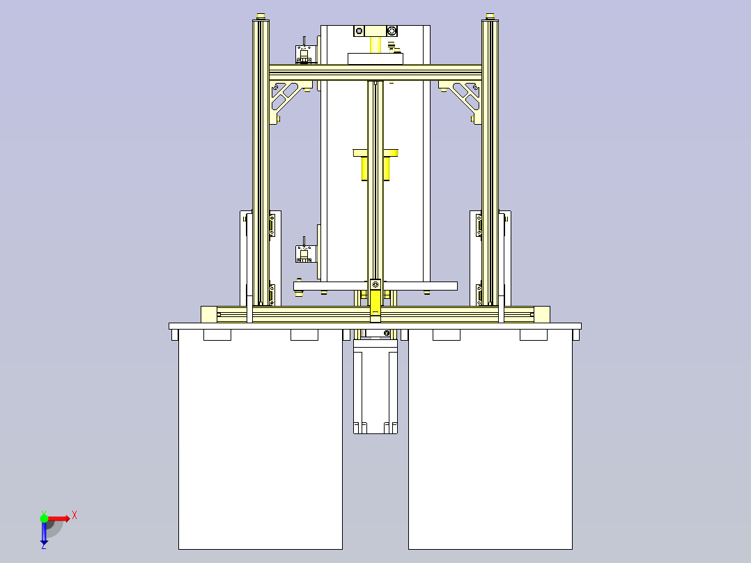 一款料架升降机3D模型俯视图