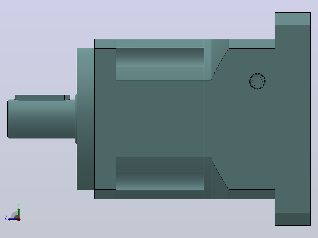 PLX90转120(孔输出)精密行星减速机[PLX90-3-S2-P2-22]右视图