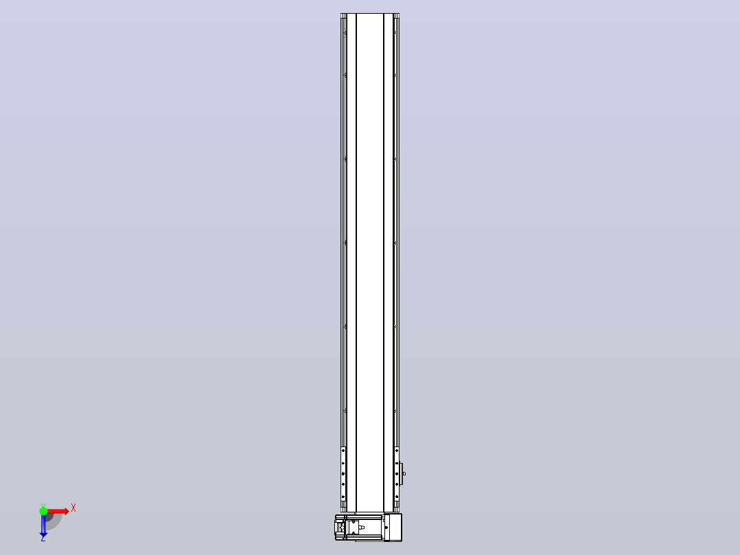 皮带直线轴半封闭可选导轨TPA-HNB-140D-120-L950-RU-C-P40-N3俯视图