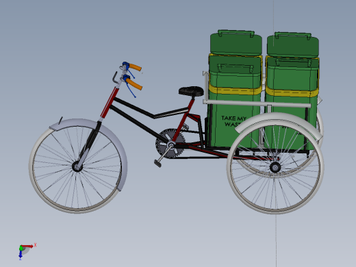 垃圾箱 垃圾处理设备rikshaw-for-garbage-collectors-1833-模型格式为 sw