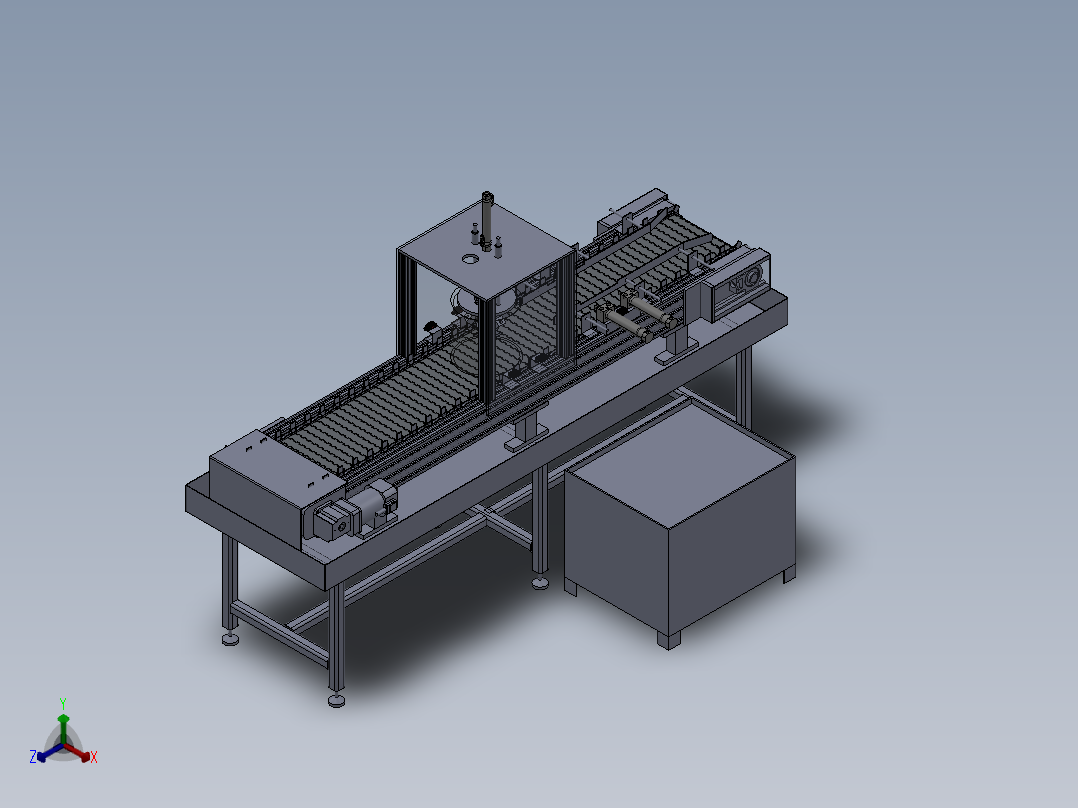 不锈钢链板清洗线正等轴测图
