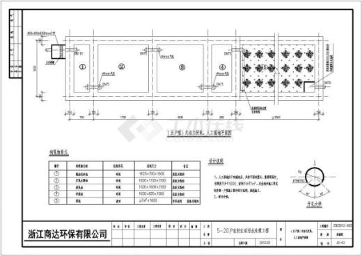河南诸暨生态村污水处理CAD施工图（厌氧+人工湿地）dwg图纸缩略图
