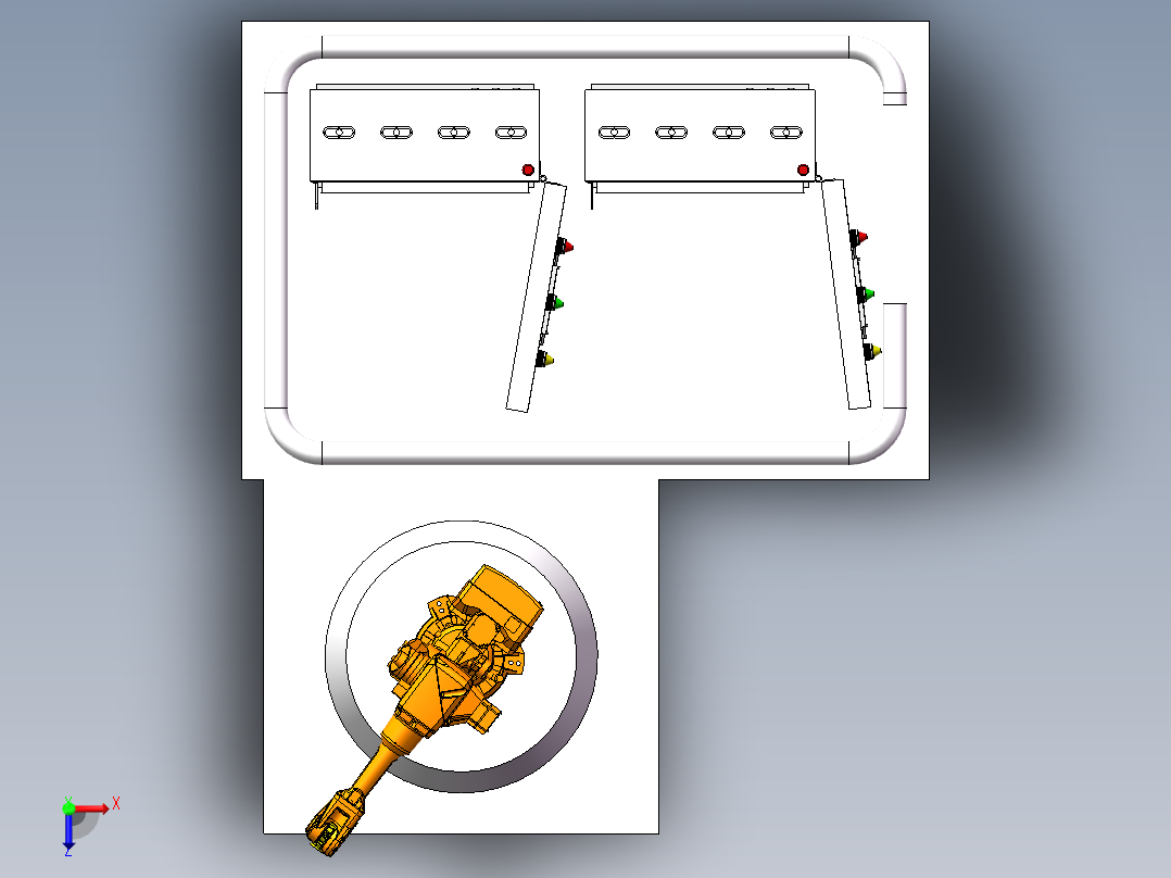 solidworks初期装配建模 之 控制柜俯视图