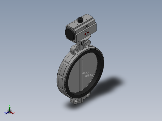对夹式气动蝶阀-316 DN50-DN400正等轴测缩略图