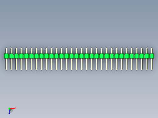 彩色公头100mil（2.54mm）系列-DS1021_green_1x30p_100mil_Type1_rev1.0俯视缩略图