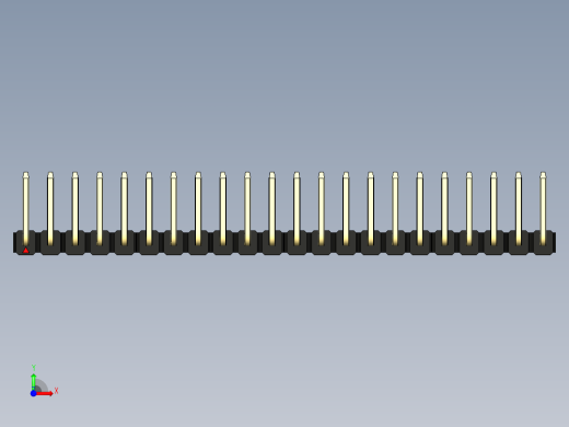 彩色公排针 100mil 2.54mm 系列-DS1022_black_22p_100mil_TypeU_rev1.0前视缩略图