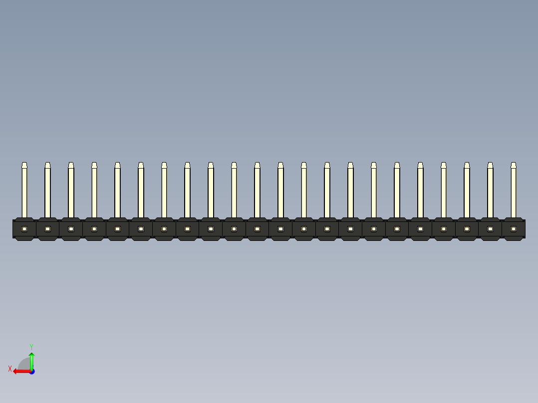 彩色公排针 100mil 2.54mm 系列-DS1022_black_22p_100mil_TypeU_rev1.0后视图