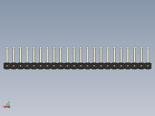 彩色公排针 100mil 2.54mm 系列-DS1022_black_22p_100mil_TypeU_rev1.0后视缩略图