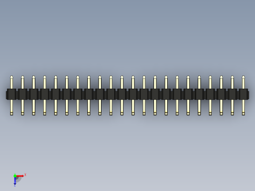 彩色公排针 100mil 2.54mm 系列-DS1022_black_22p_100mil_TypeU_rev1.0俯视缩略图