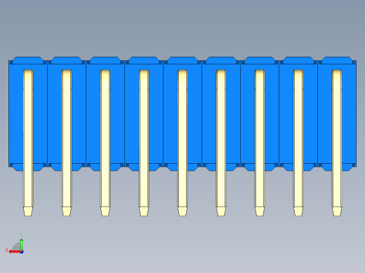 彩色公排针 100mil 2.54mm 系列-DS1022_blue_3x09p_100mil_TypeD_rev1.0后视缩略图