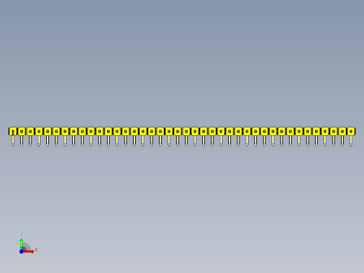 彩色公排针 100mil 2.54mm 系列-DS1022_yellow_1x40p_100mil_TypeD_rev1.0前视缩略图
