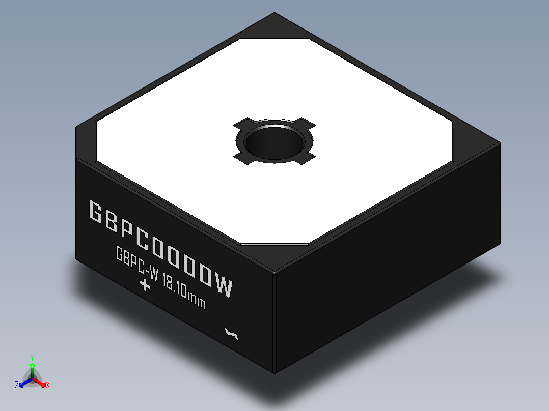 桥式整流器-GBPC-W正等轴测图