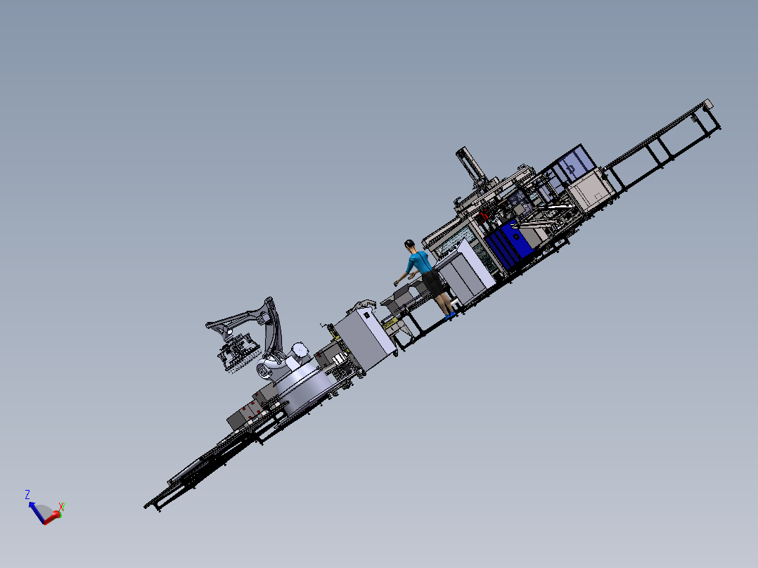 产品分拣装箱开箱机放卡片封箱机称重剔除码垛自动化包装图纸右视图