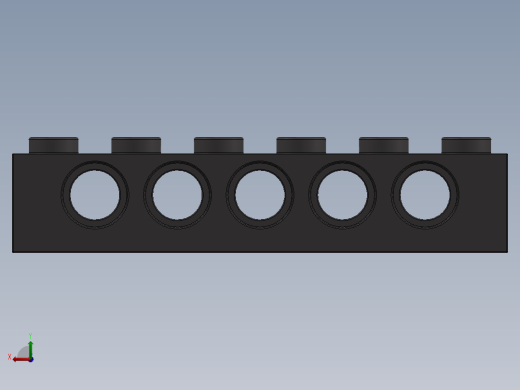 乐高机械组积木（横梁）-4210917 - 3894 Dark Stone Grey Technic Brick 1 x 6 with Holes后视缩略图
