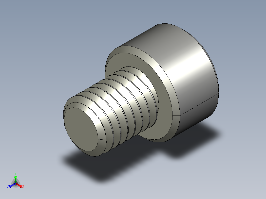 M8 x 1.25mm Thread 10mm LONG SOCKET HEAD CAP SCREW.STEP主视图