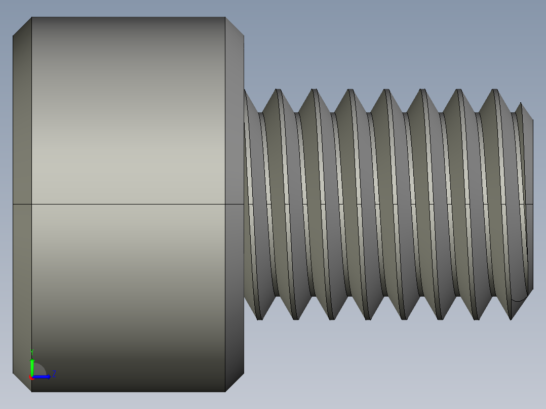 M8 x 1.25mm Thread 10mm LONG SOCKET HEAD CAP SCREW.STEP左视图