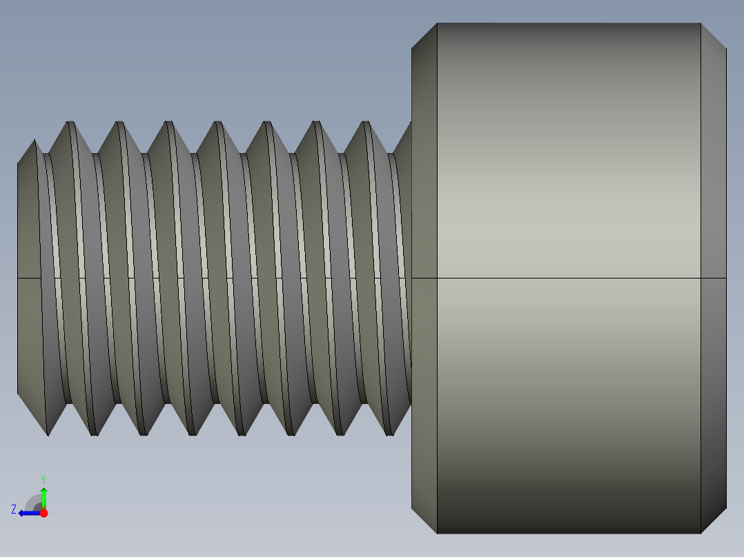 M8 x 1.25mm Thread 10mm LONG SOCKET HEAD CAP SCREW.STEP右视图