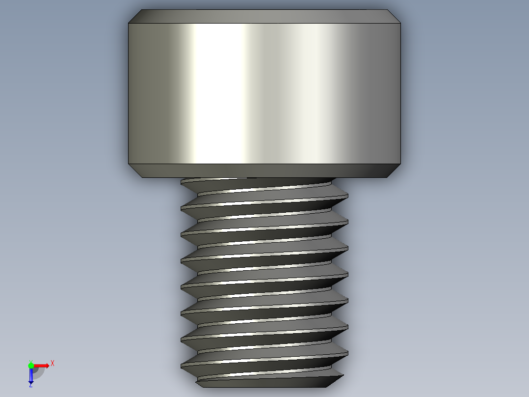 M8 x 1.25mm Thread 10mm LONG SOCKET HEAD CAP SCREW.STEP俯视图
