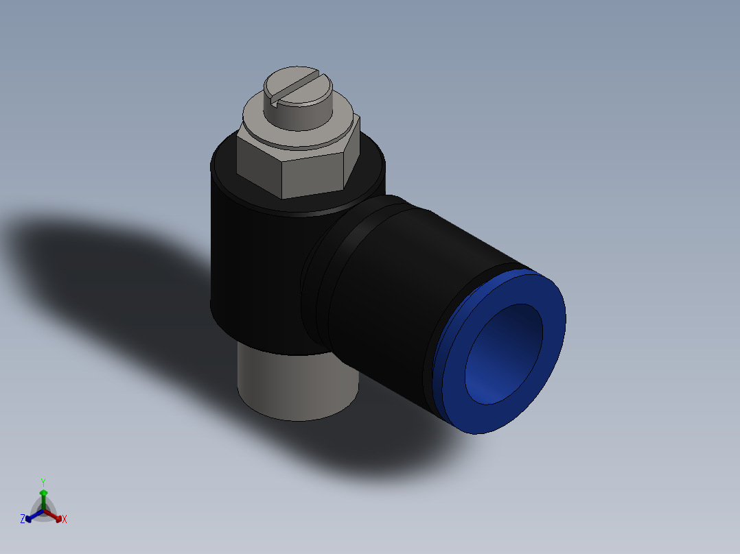 Ø12 x 1-4 - CONTROLE DE FLUXO 90° BANJO (C0K511228)正等轴测图