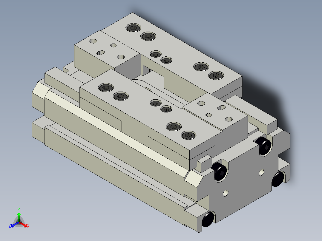 夹紧气缸HLC-12ASv1正等轴测图