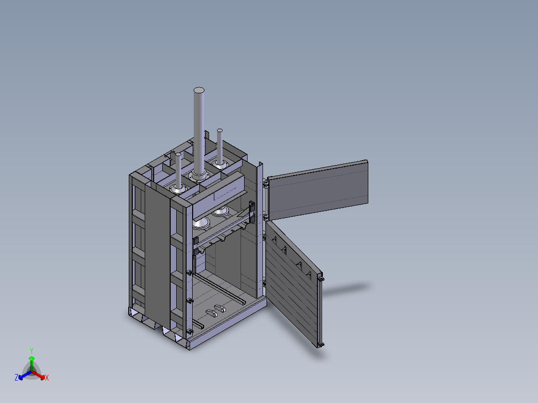 废纸打包机正等轴测图