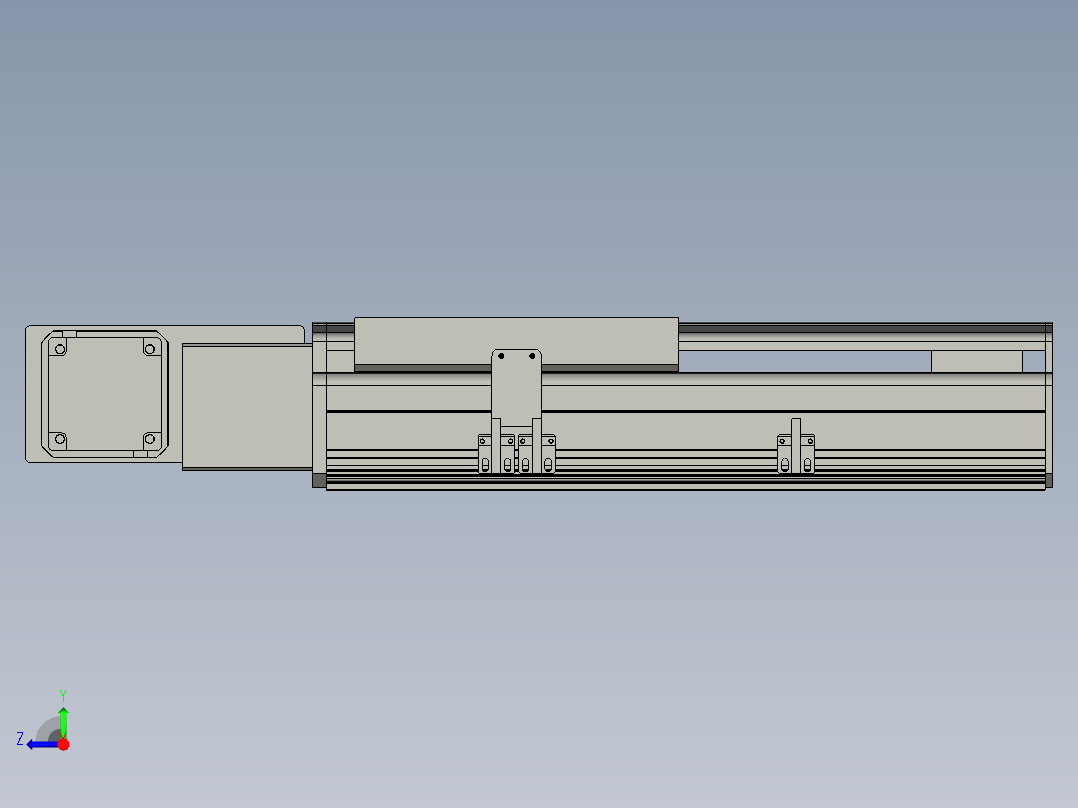 直线模组LHB21-L40-S150-BL设计图纸右视图
