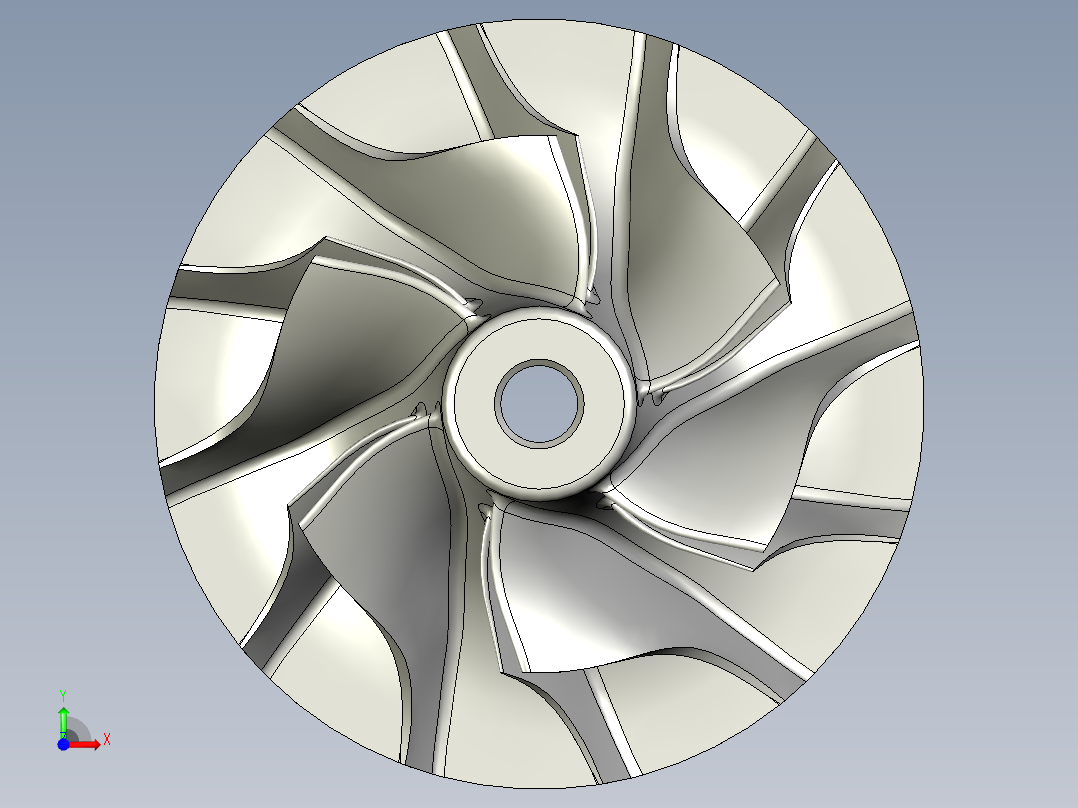 多叶片粗加工UG程序编程刀路前视图