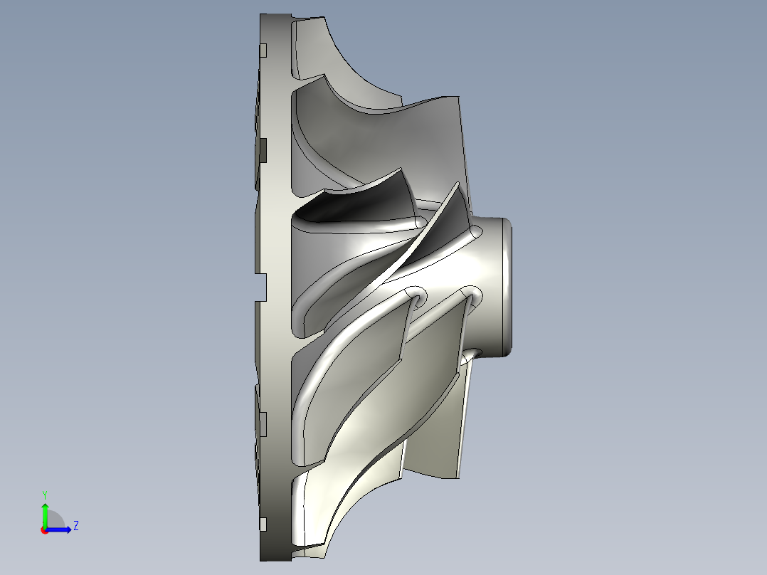 多叶片粗加工UG程序编程刀路左视图