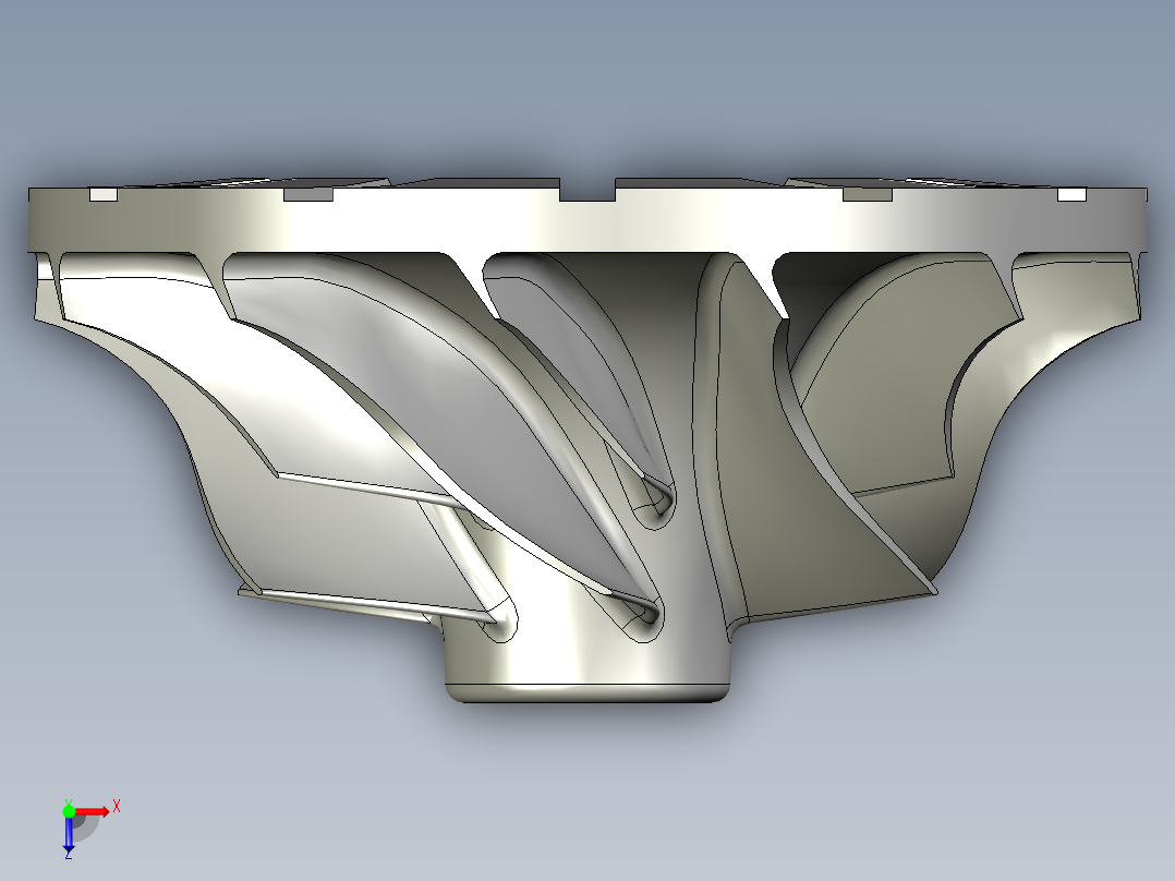 多叶片粗加工UG程序编程刀路俯视图