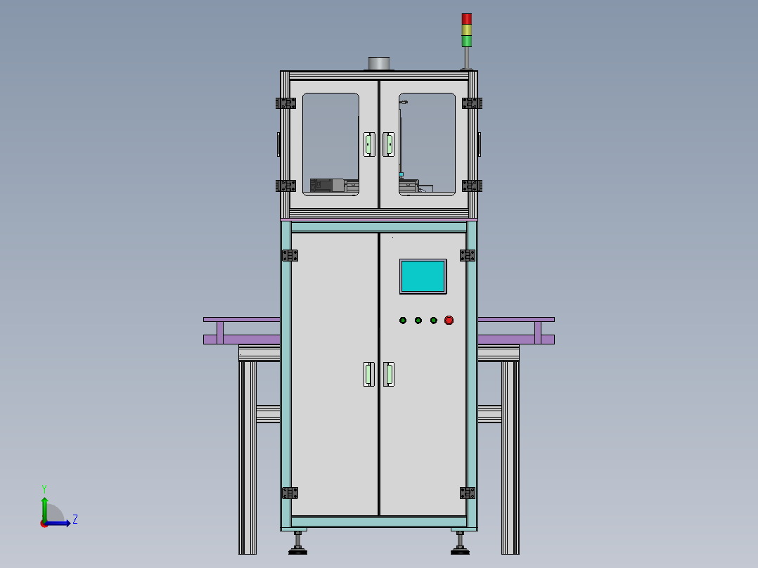 圆形锂电池自动清洗设备（sw18可编辑+工程图）左视图