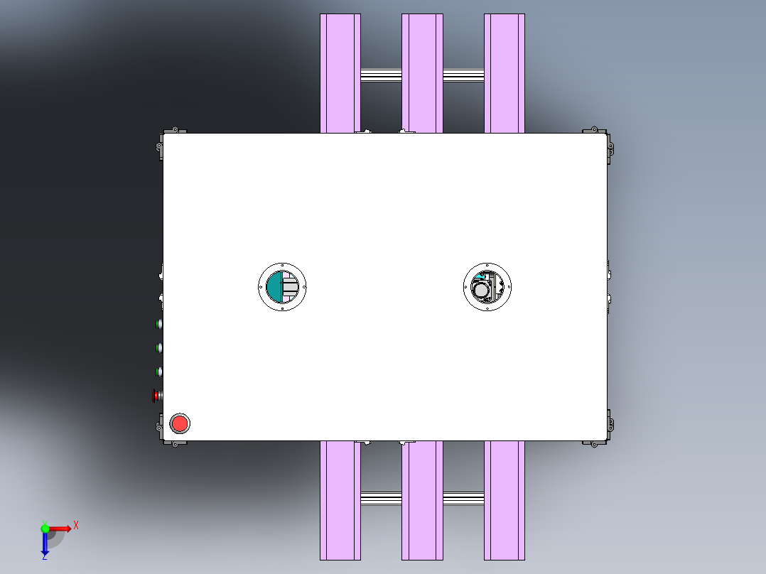 圆形锂电池自动清洗设备（sw18可编辑+工程图）俯视图