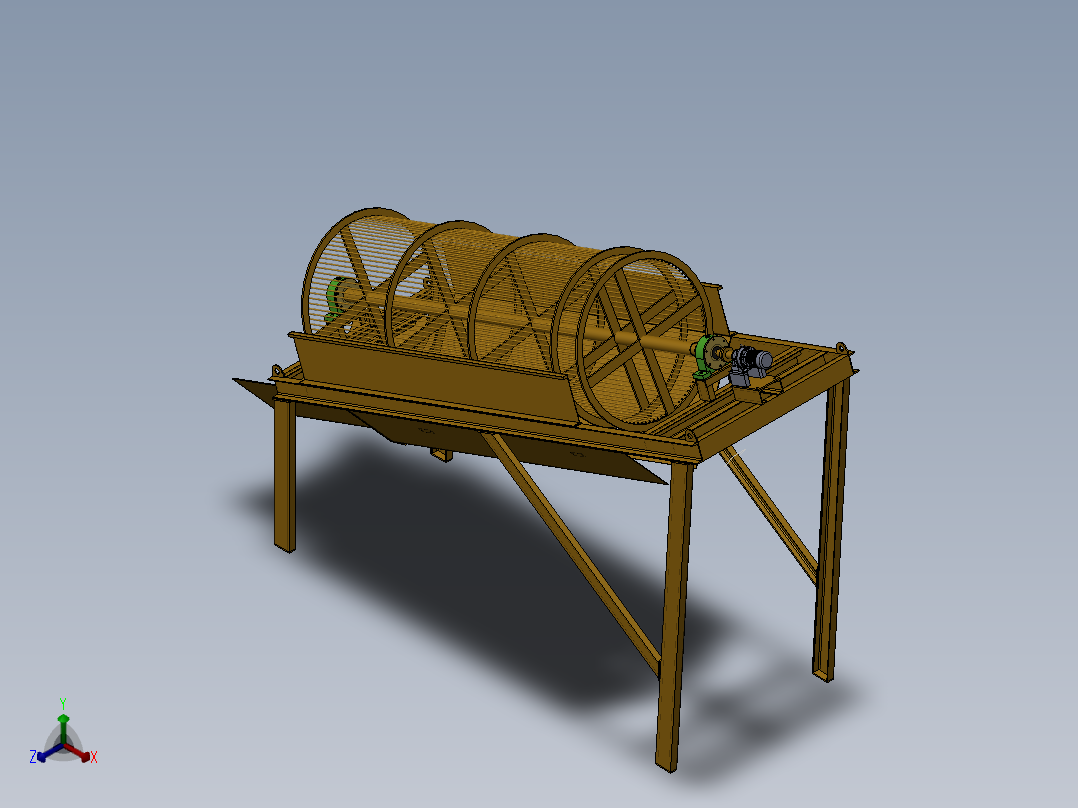 YGS50滚筒筛sw14可编辑正等轴测图