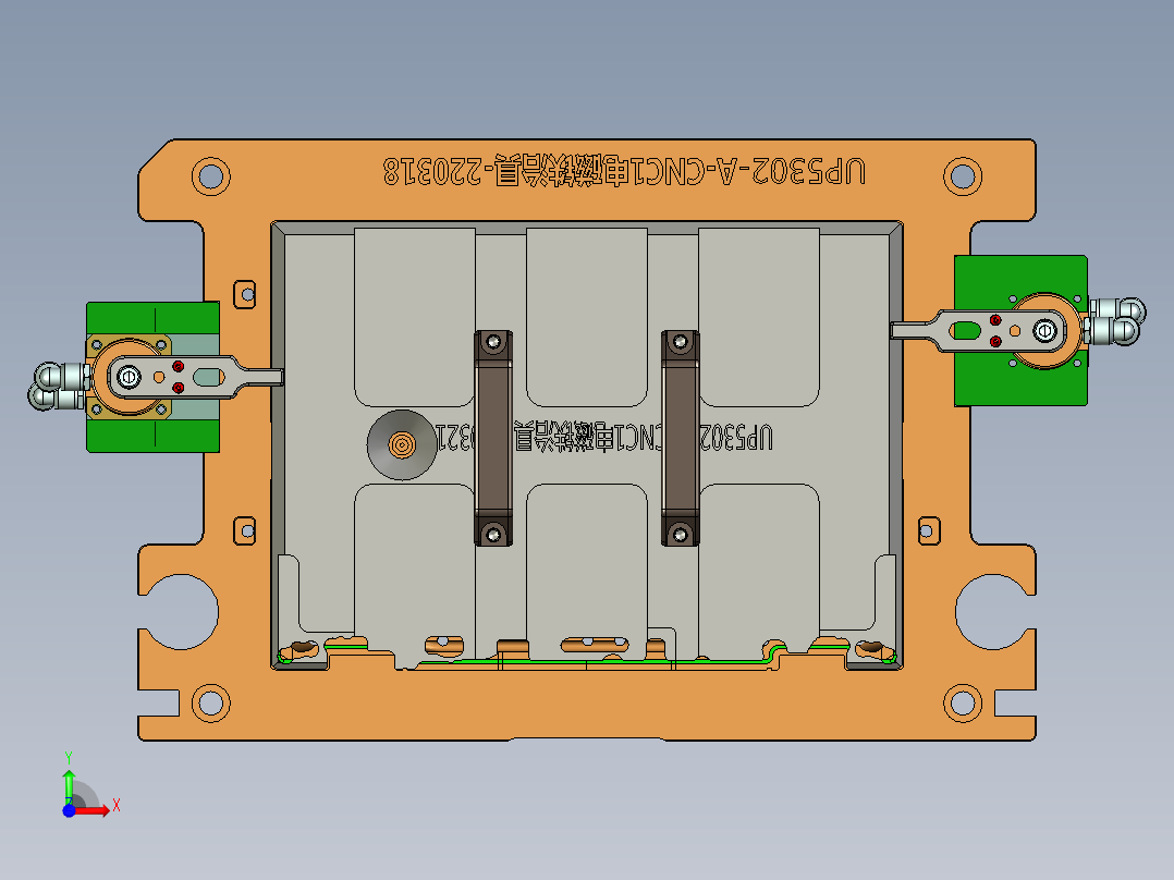 UP5302-A-笔记本CNC工装夹具三维模型CNC1电磁铁治具-220321前视图