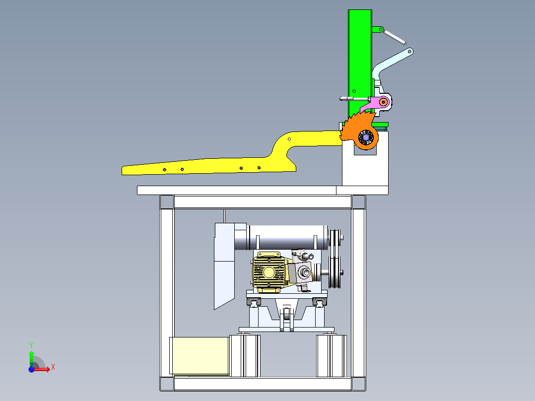 沙柳竹条柳条自动剪切机裁断机前视图