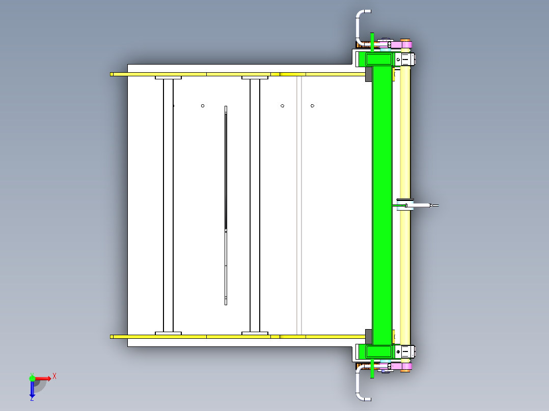 沙柳竹条柳条自动剪切机裁断机俯视图