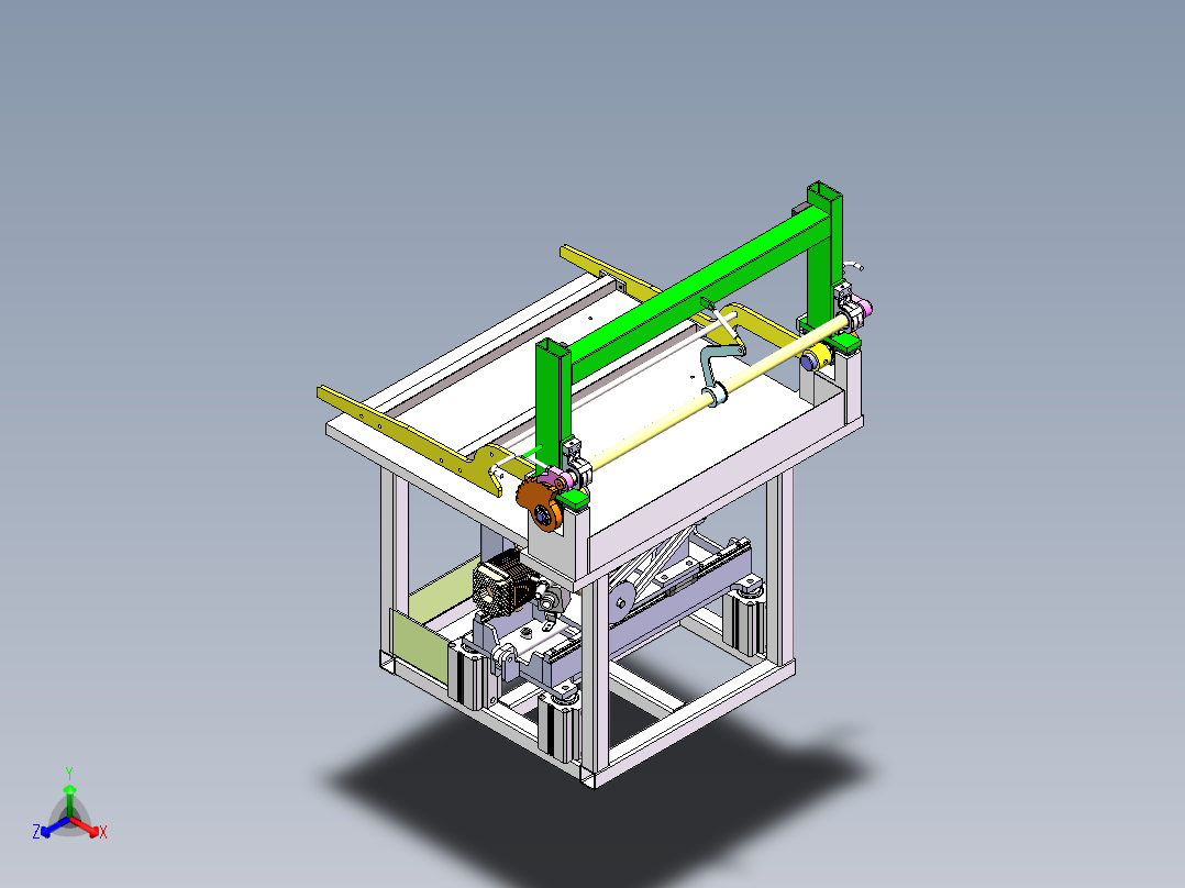 沙柳竹条柳条自动剪切机裁断机正等轴测图