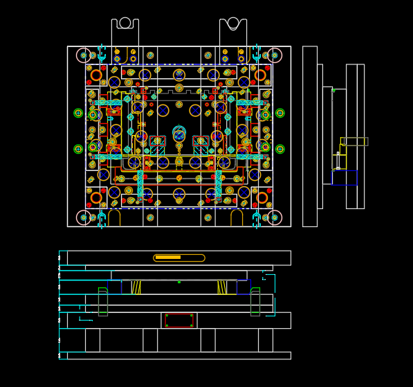 液晶屏幕铝制外壳堆缩口整尺寸冲压模具设计图纸