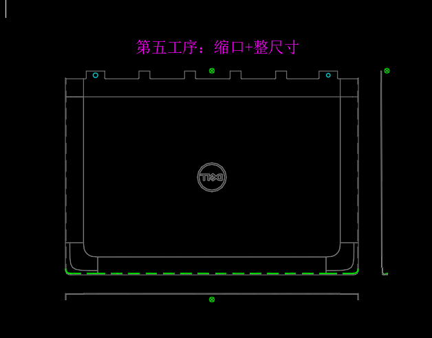 液晶屏幕铝制外壳堆缩口整尺寸冲压模具设计图纸