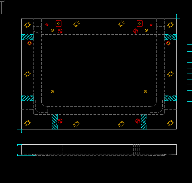 液晶屏幕铝制外壳堆缩口整尺寸冲压模具设计图纸