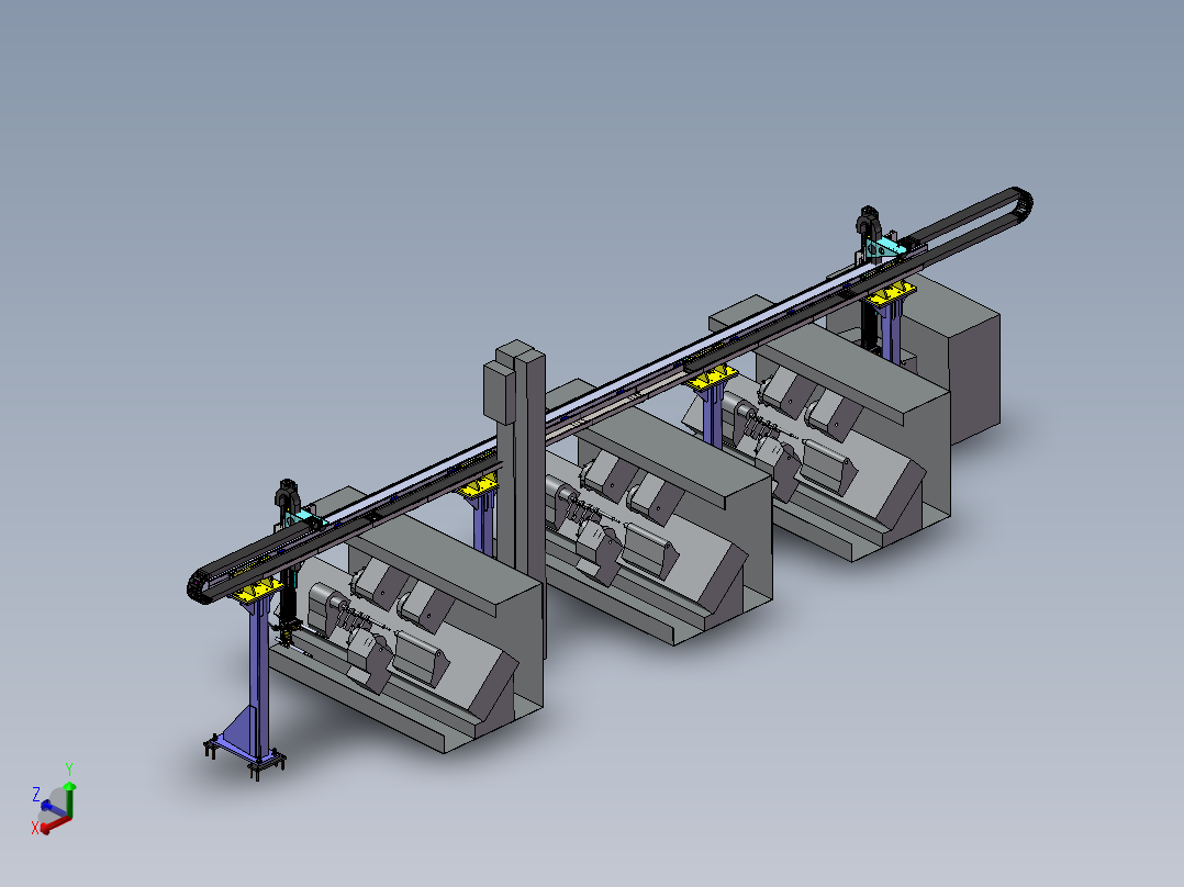 桁架自动化棒料加工设备布局流水线