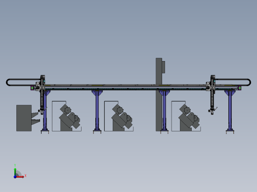 桁架自动化棒料加工设备布局流水线前视缩略图