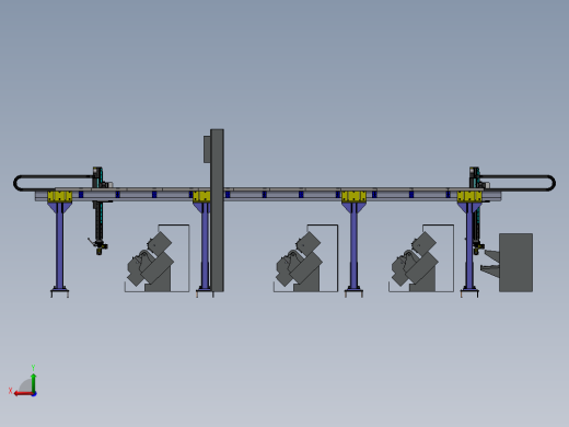 桁架自动化棒料加工设备布局流水线后视缩略图