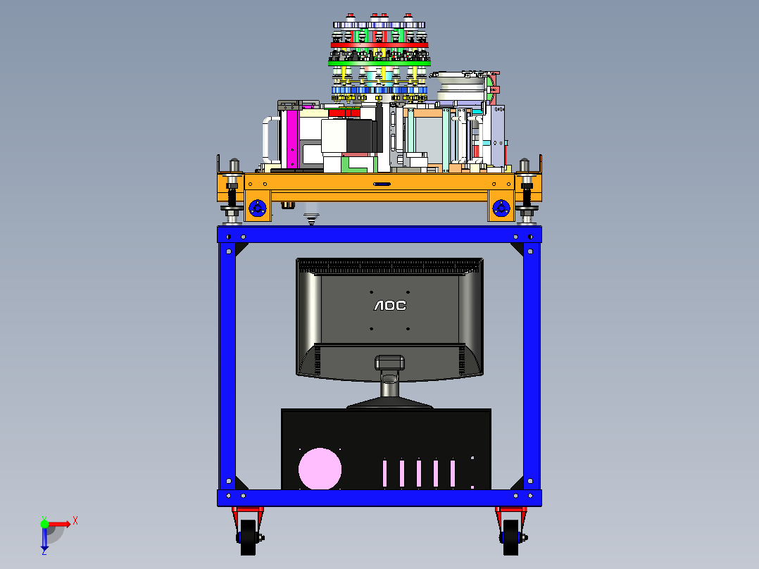 半导体SMD元件测试分选一体机俯视图